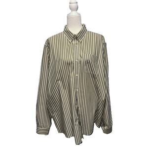 Eddie Bauer Mens XXL Button Down Shirt Striped Wrinkled Resistant Relaxed